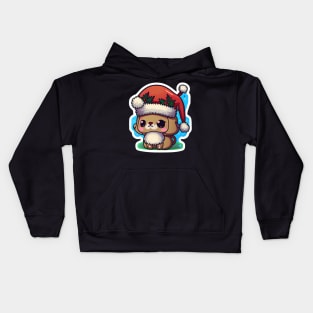 Cute Adorable Kawaii Chibi Christmas Puppy Kids Hoodie